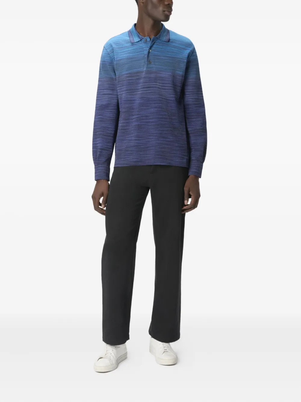 Missoni Poloshirt met ombré-effect Blauw