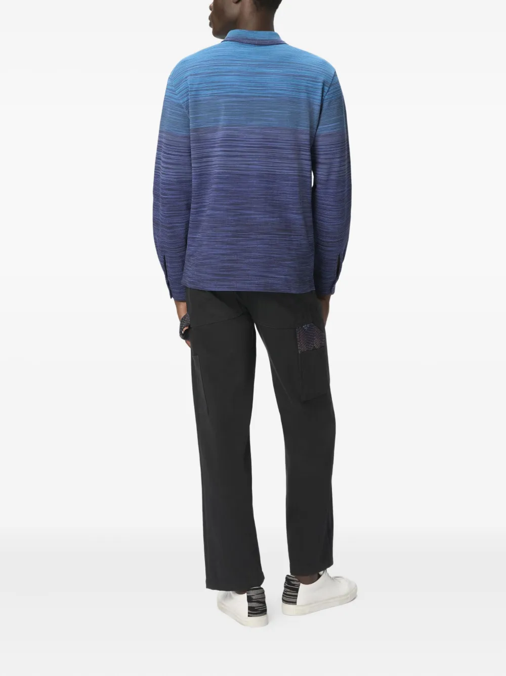 Missoni Poloshirt met ombré-effect Blauw