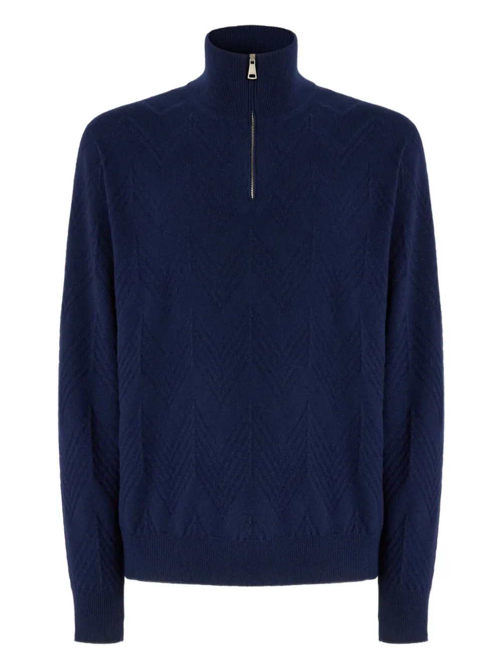 Missoni herringbone half-zip sweater Blauw
