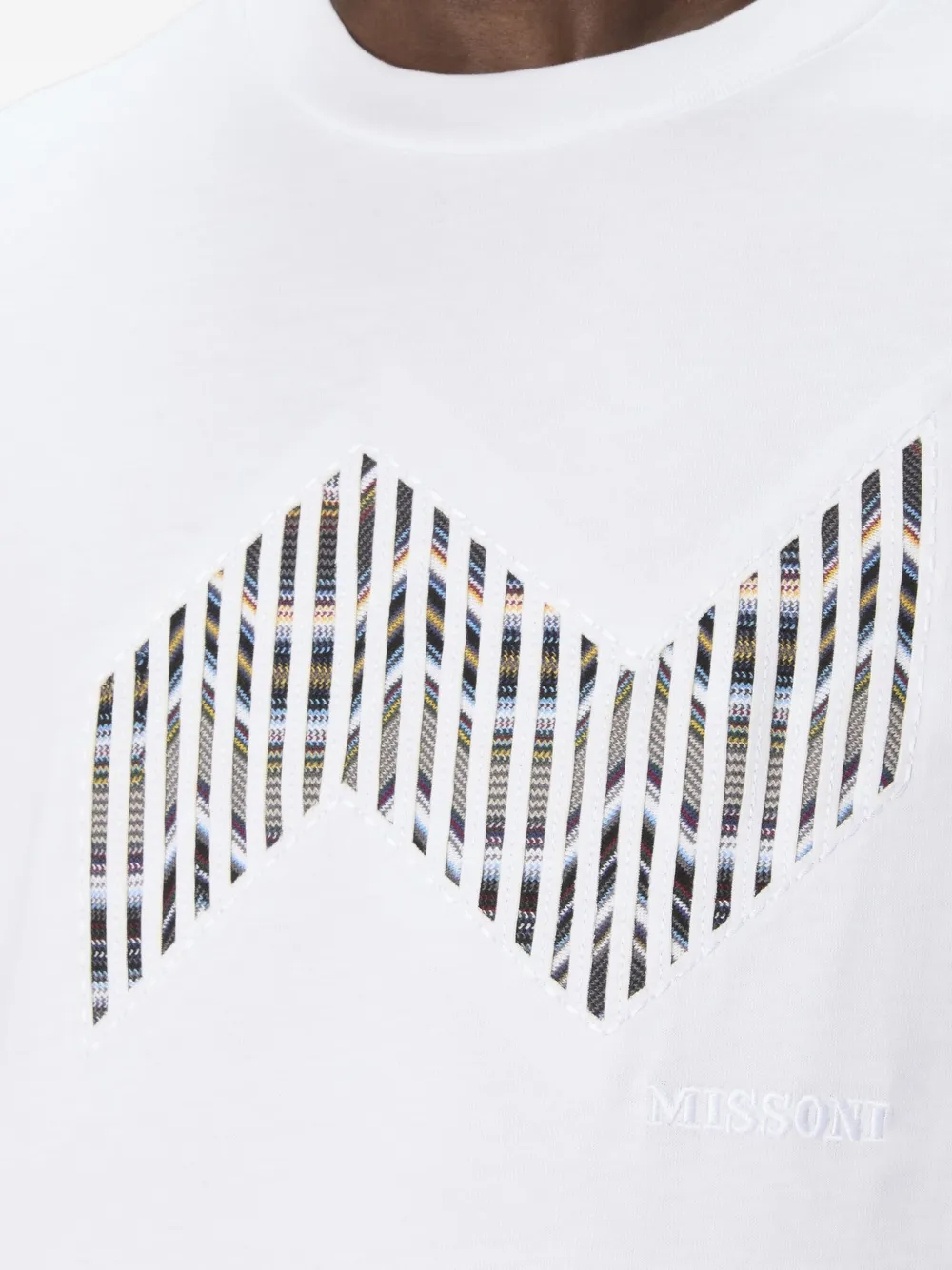 Missoni T-shirt met geborduurd logo en zigzag patroon Wit