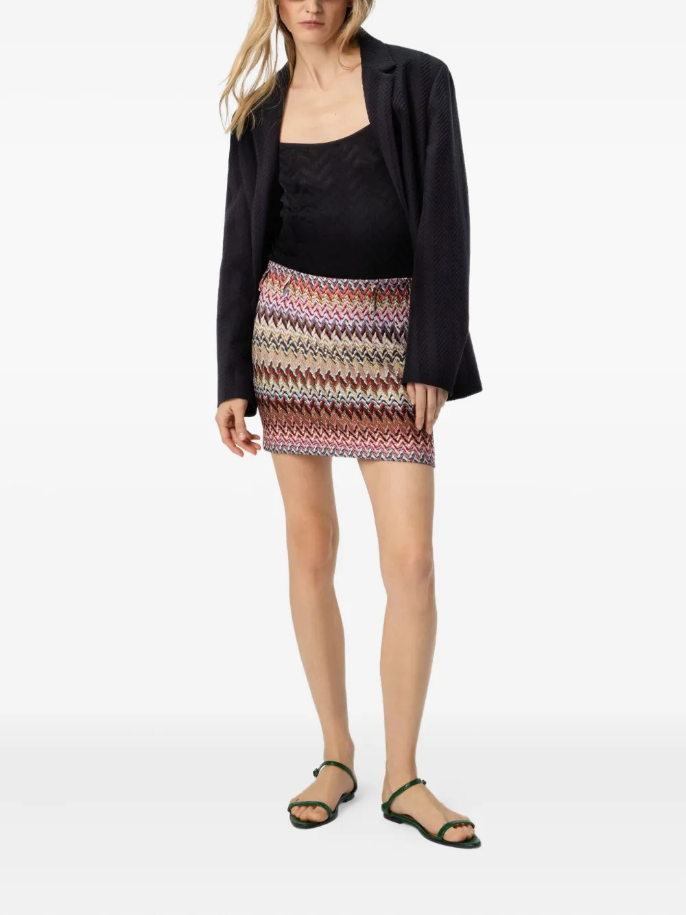 Missoni zigzag-pattern mini skirt Beige