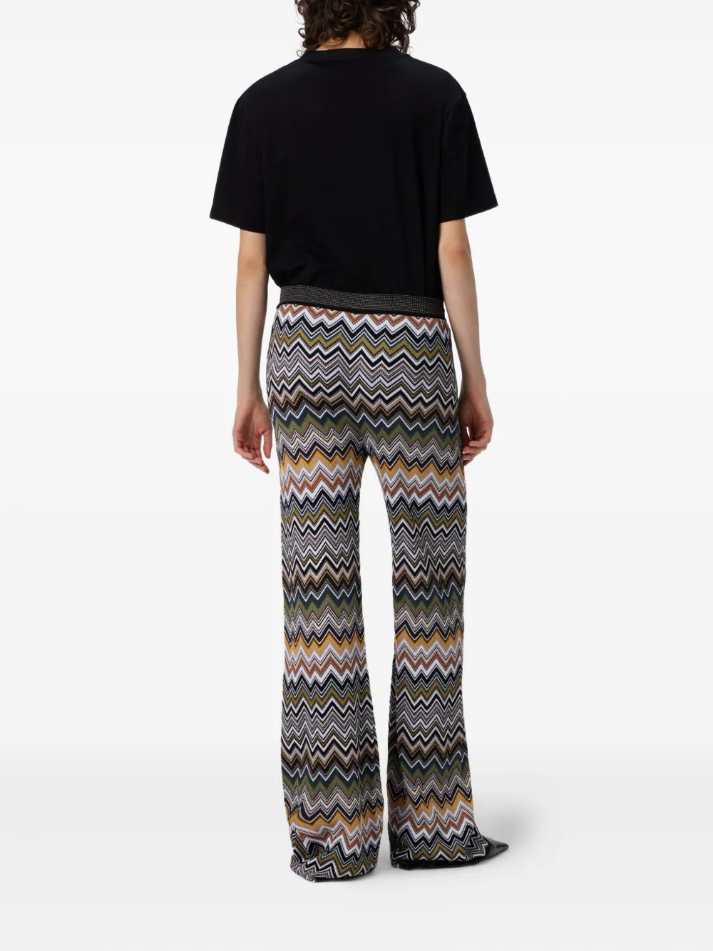 Missoni Flared broek met chevron patroon Wit