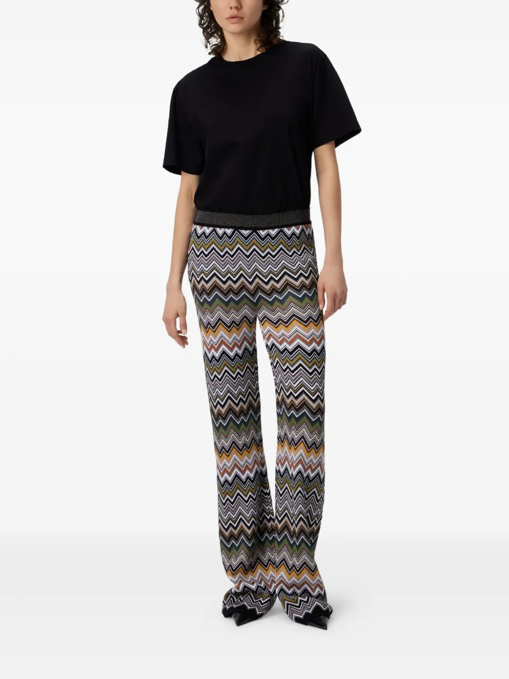 Missoni Flared broek met chevron patroon Wit
