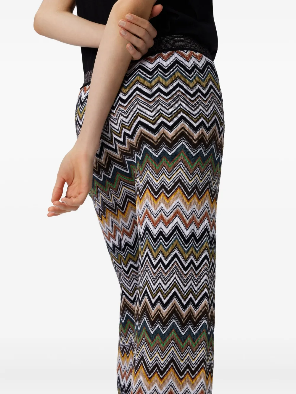 Missoni Flared broek met chevron patroon Wit