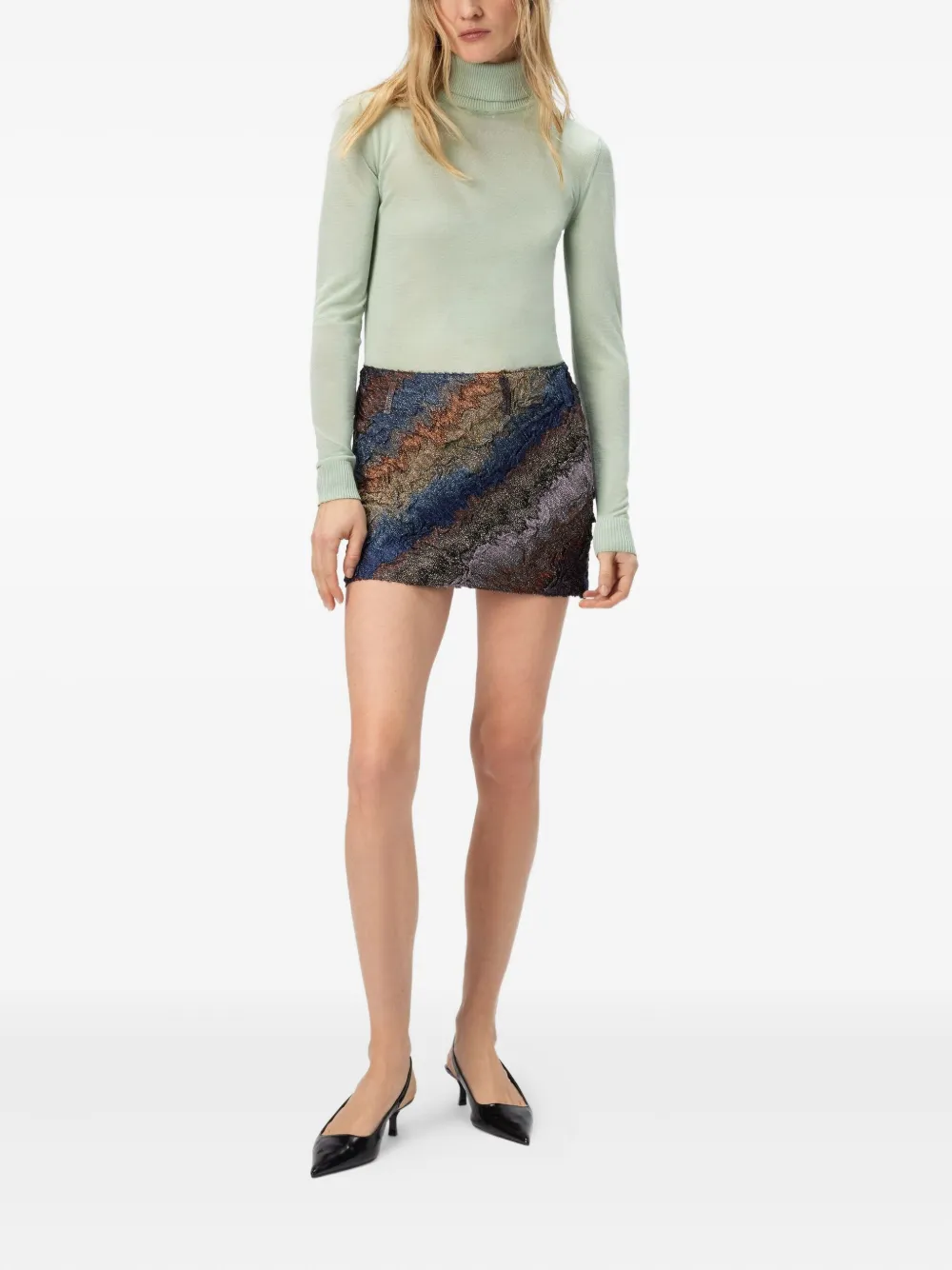 Missoni textured striped mini skirt Blauw
