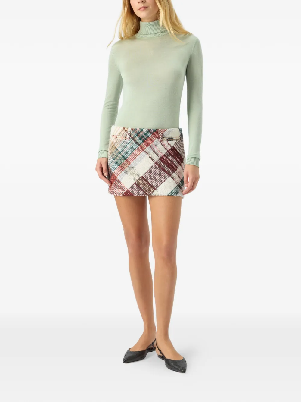  Missoni Check-pattern Mini Skirt - White 