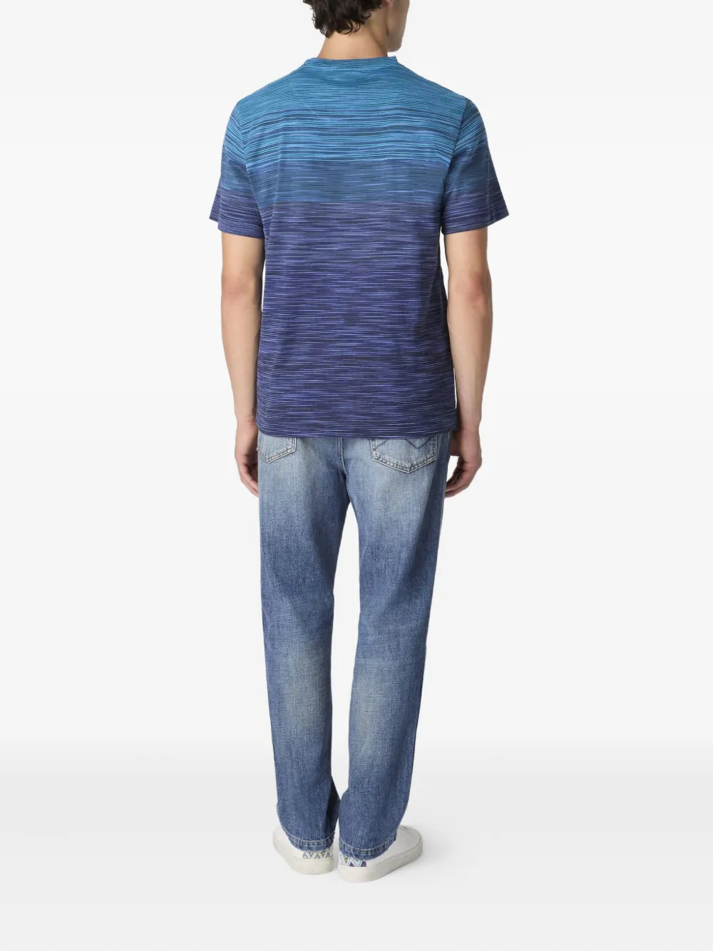 Missoni ombre striped t-shirt Blauw