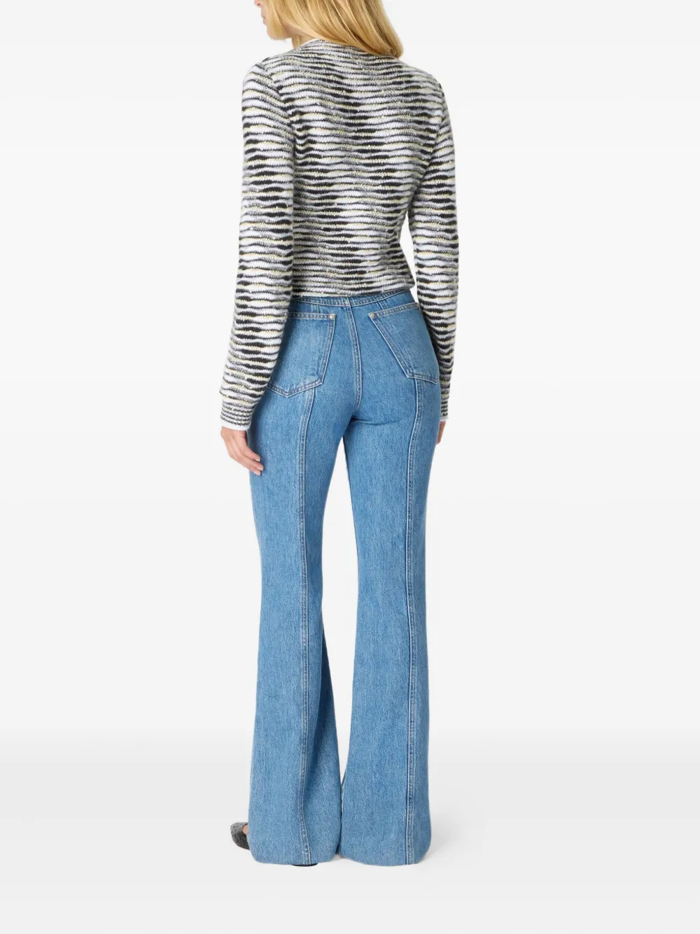 Missoni Mock Neck Sweater With Flame Pattern In Gray