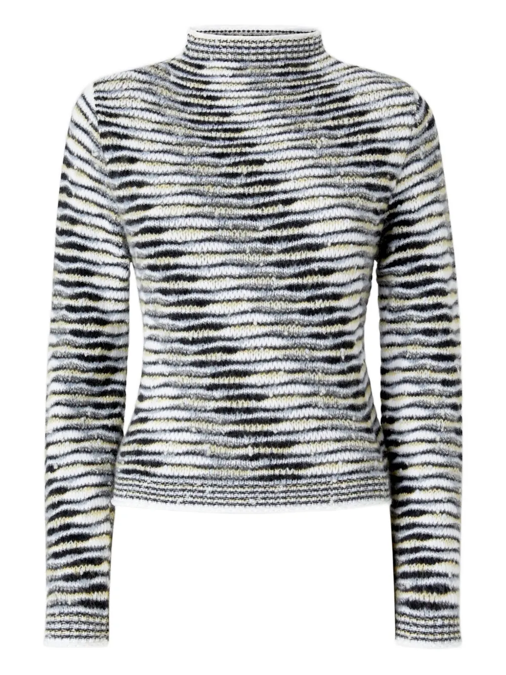 Missoni Mock Neck Sweater With Flame Pattern In Gray