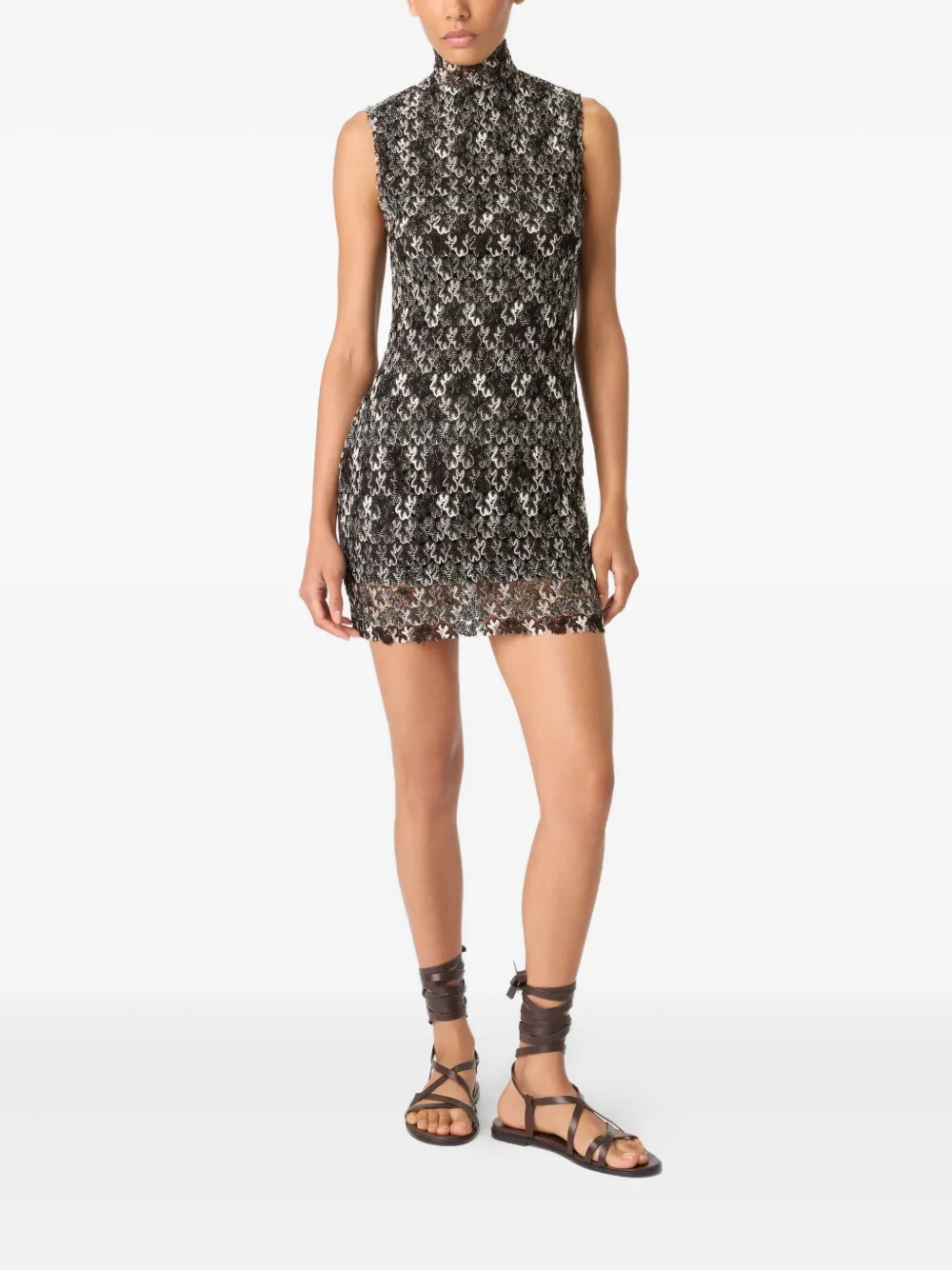 Missoni floral scalloped mini dress Zwart