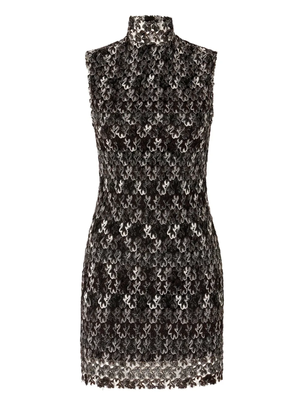 Missoni Floral Scalloped Mini Dress In Black
