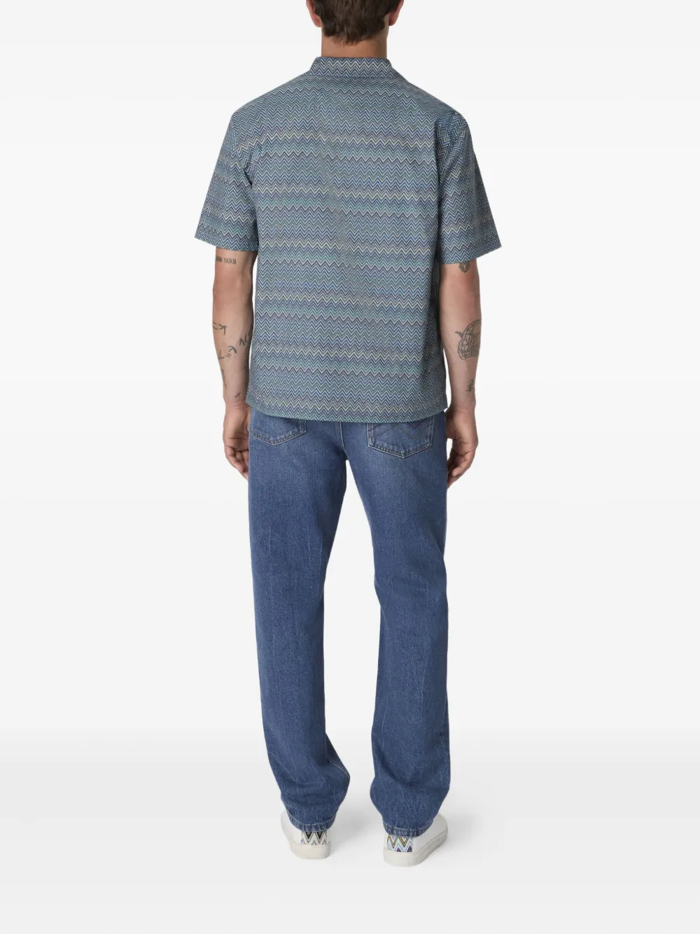 Missoni zig-zag short-sleeve shirt Blauw