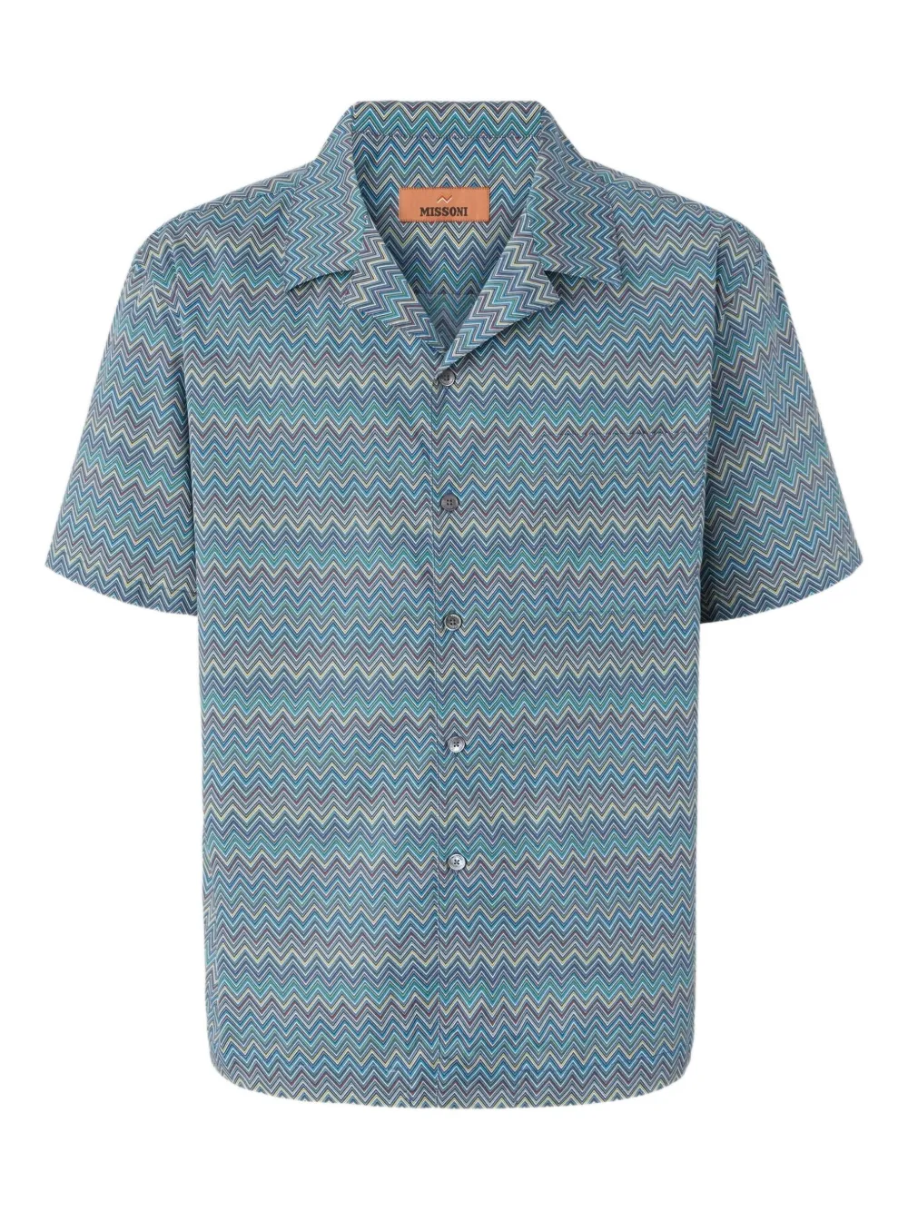 Missoni zig-zag short-sleeve shirt Blauw