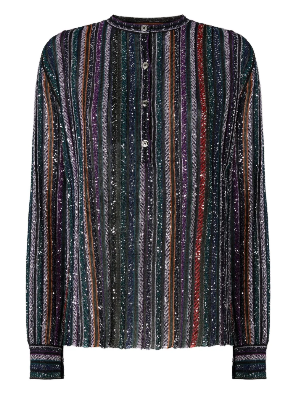 Missoni Sequin-striped Blouse In Multi