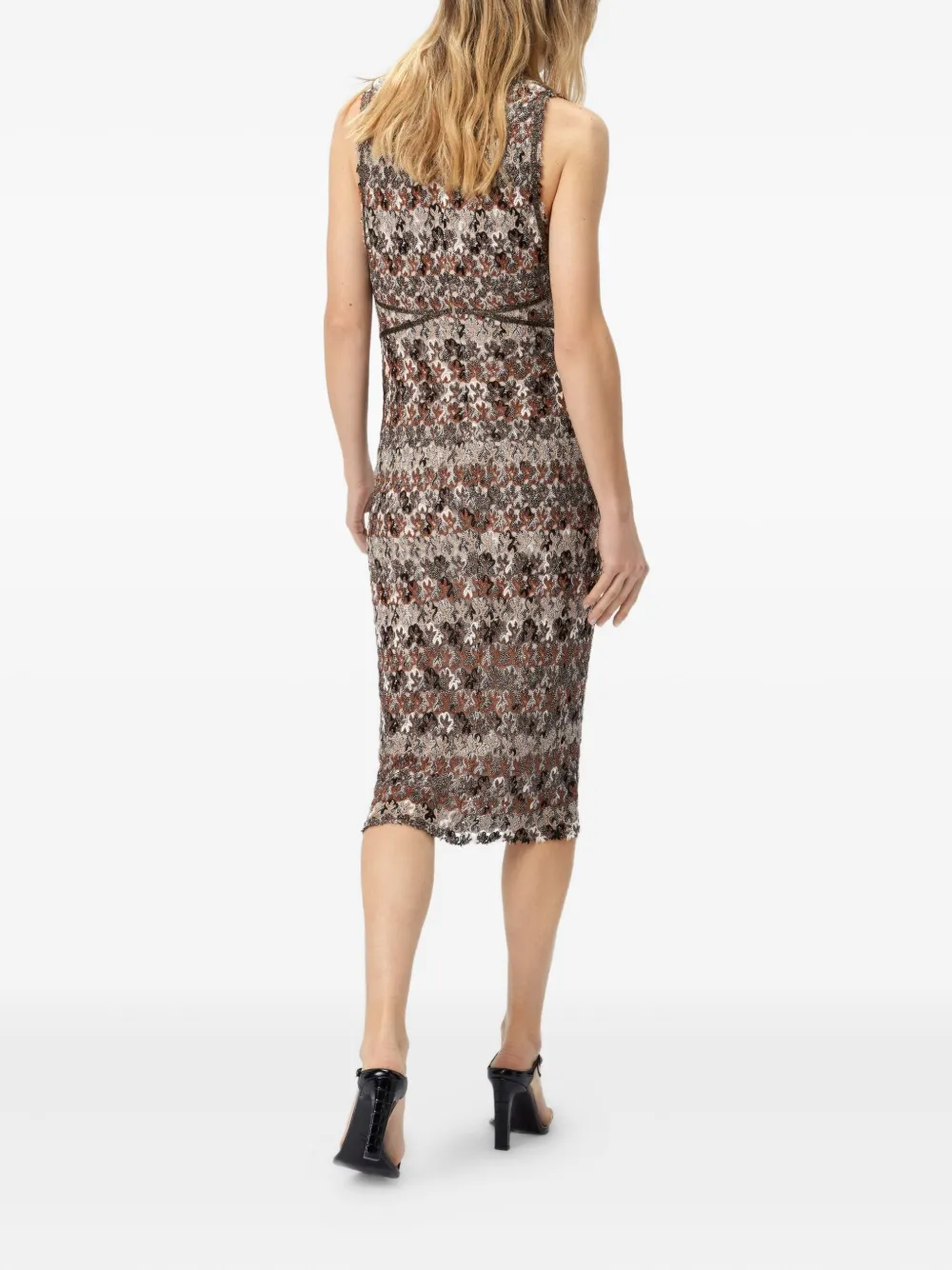 Missoni Floral V-neck Midi Dress In Brown