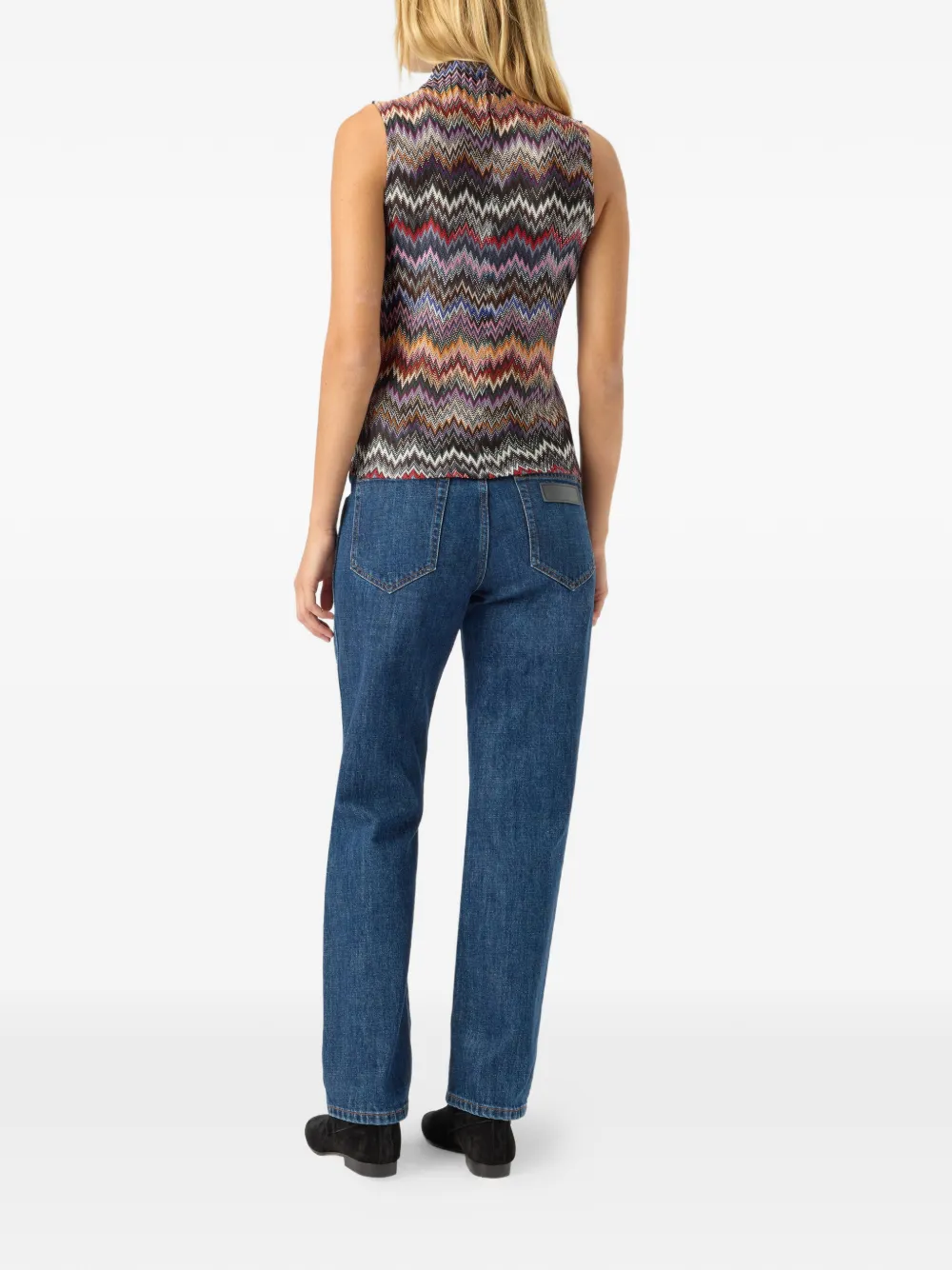  Missoni Knit Snake-pattern Top - Blue 