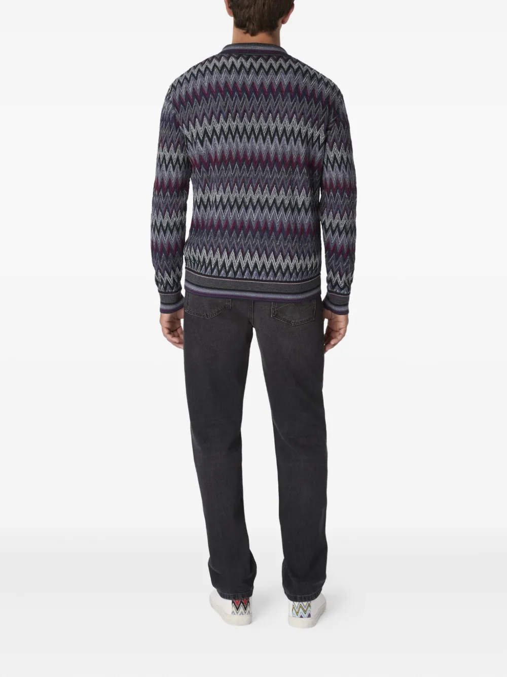 Missoni Vest met sjaalkraag en chevron patroon Grijs
