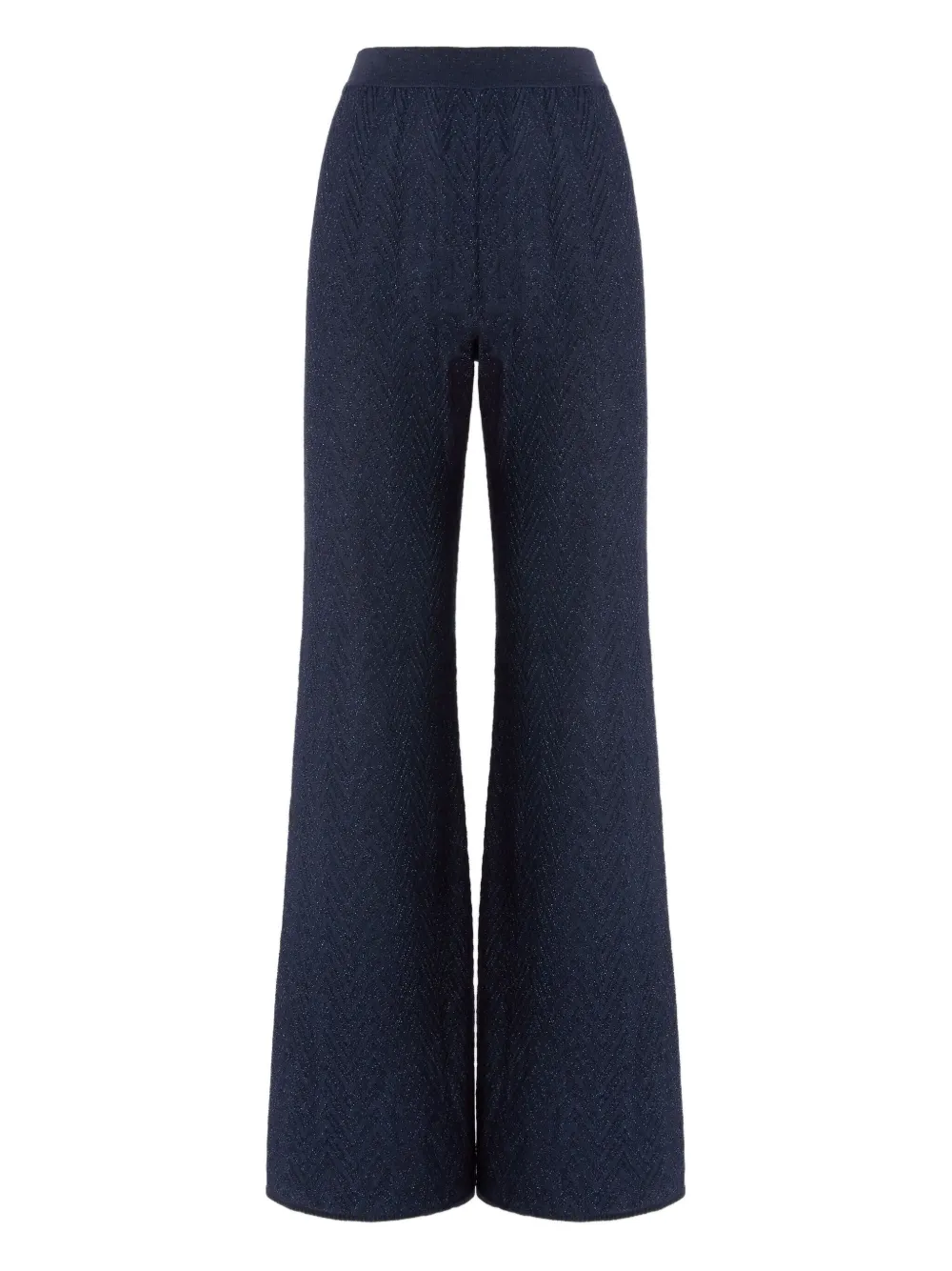 Missoni Zigzag Pattern Flared Trousers In Blue