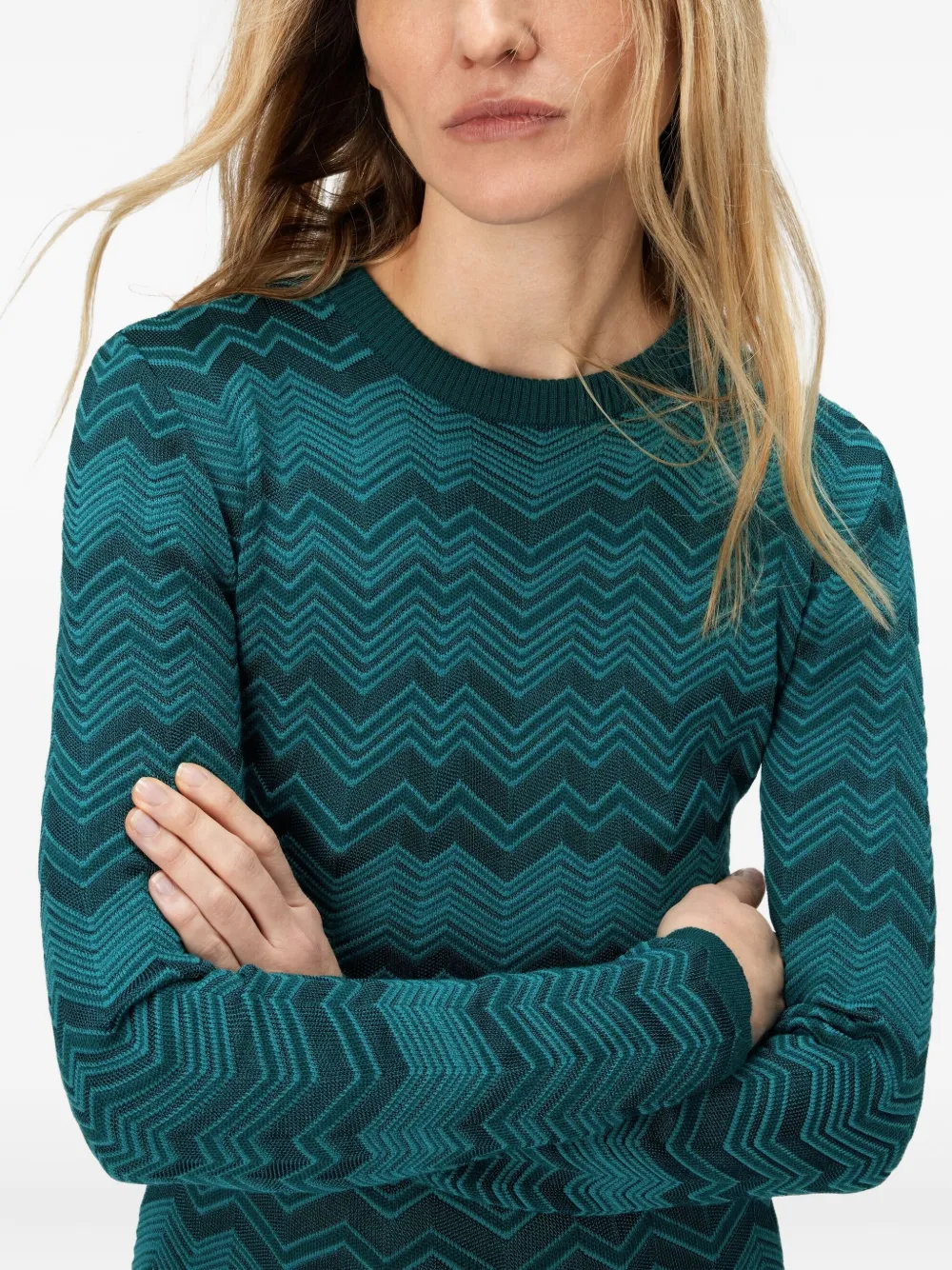 Missoni Gebreide midi-jurk Blauw