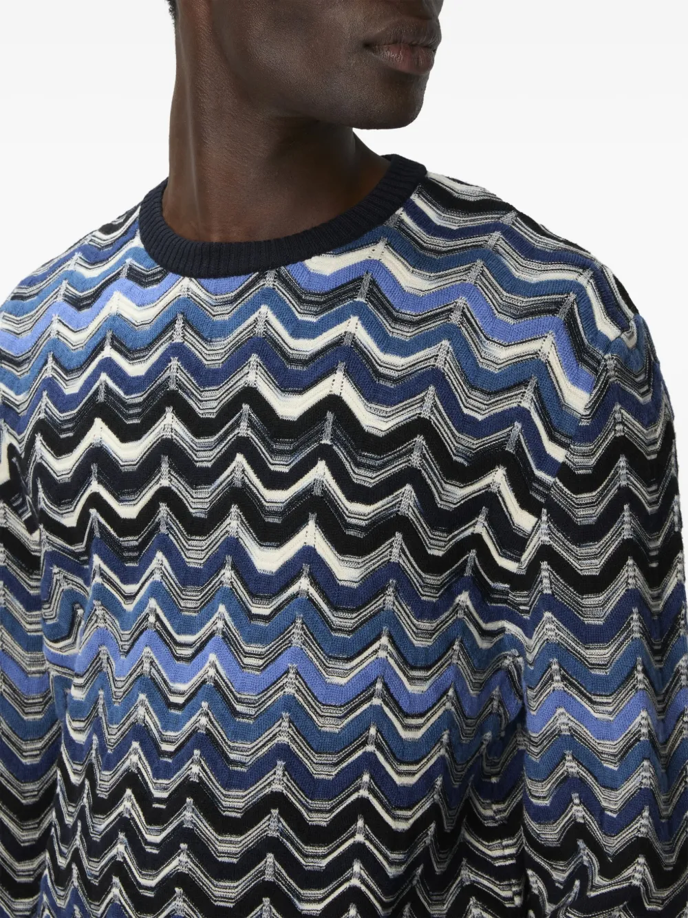 Missoni Trui met chevron patroon Blauw