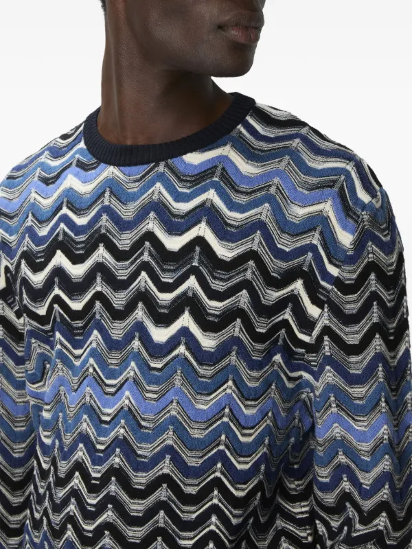 Missoni chevron-pattern Knitwear Sweater | Blue | FARFETCH