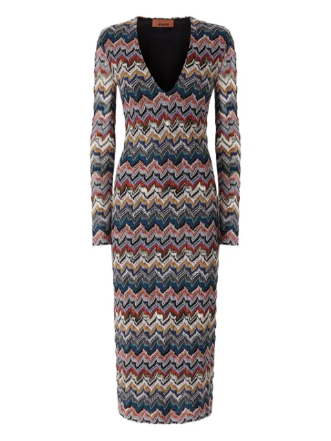Missoni geometric-pattern long-sleeve dress