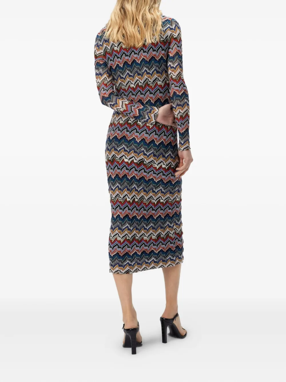 Missoni geometric-pattern long-sleeve dress Blauw