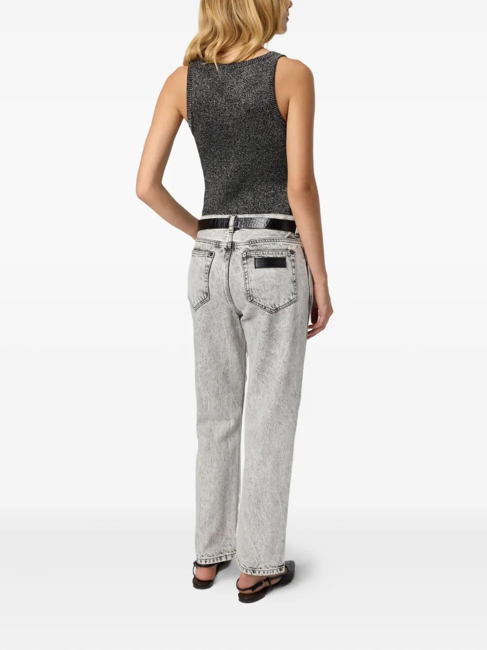 Missoni scoop-neck metallic-effect tank top Zilver
