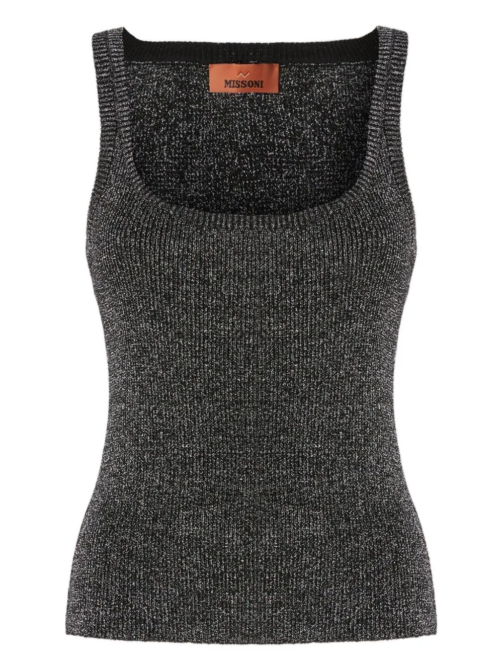 Missoni Scoop-neck Metallic-effect Tank Top In Silver