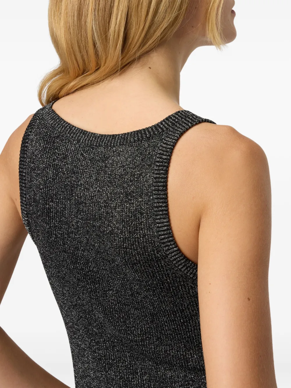 Missoni scoop-neck metallic-effect tank top Zilver