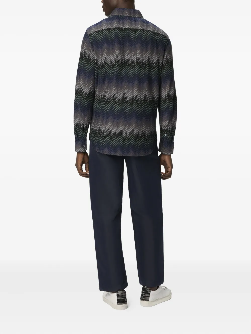 Missoni Overhemd met chevron patroon Blauw