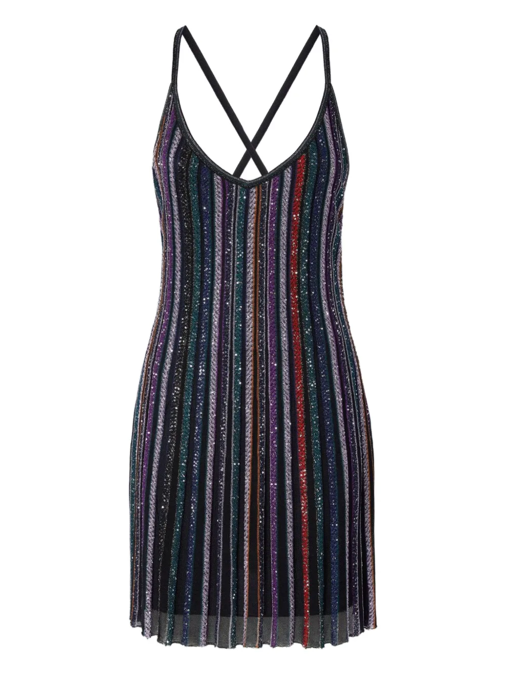 Missoni Sequin-striped Mini Dress In Multi