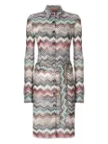 Missoni chevron-pattern belted midi shirt dress - Neutrals