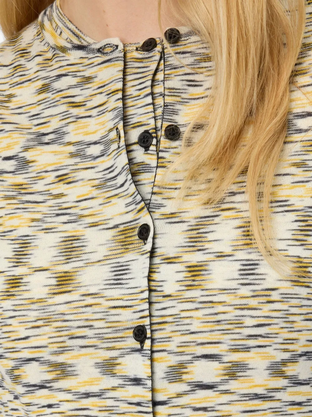 Missoni patterned wool-blend cardigan Geel