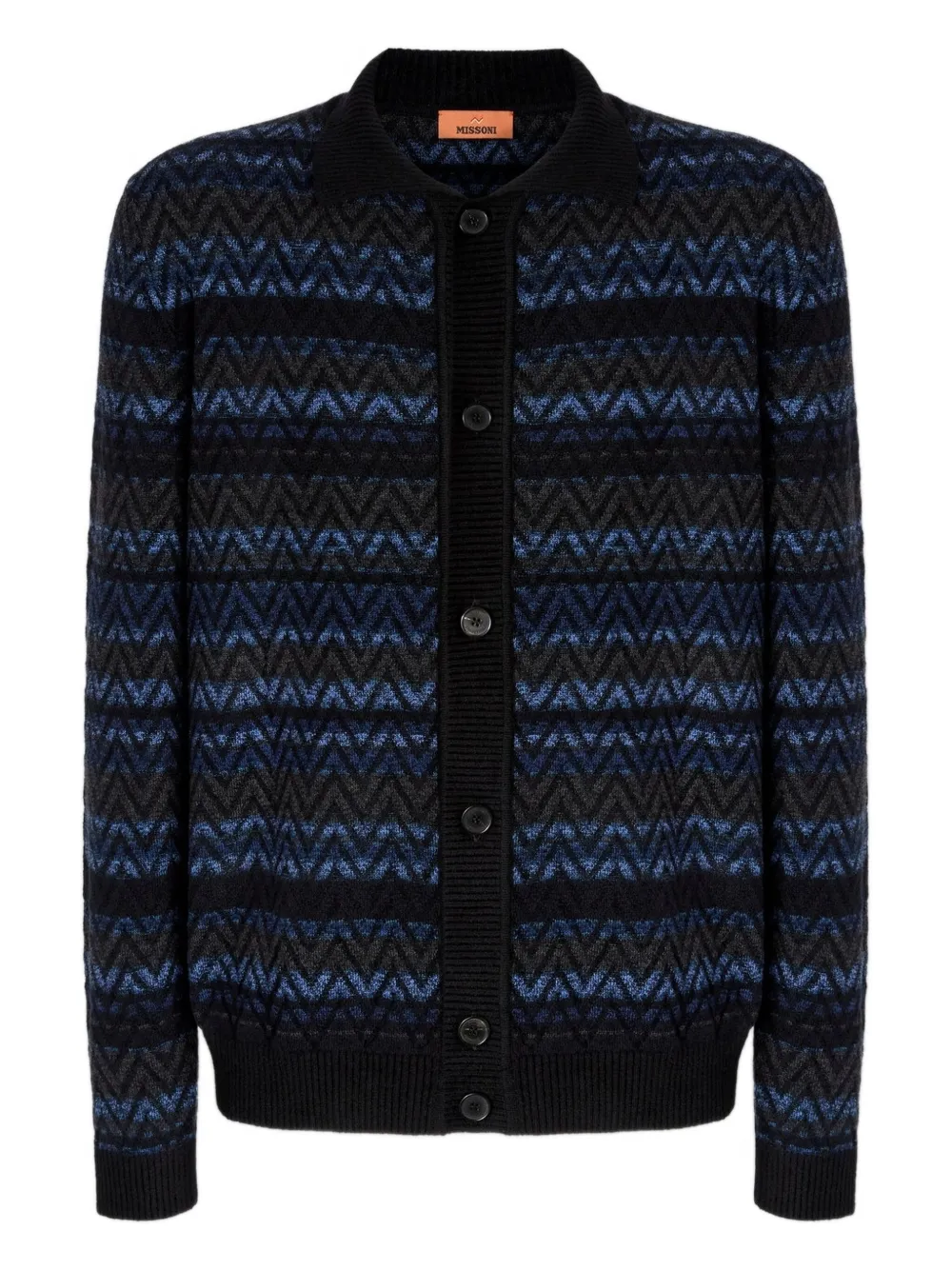 Missoni Chevron-pattern Cardigan In Black