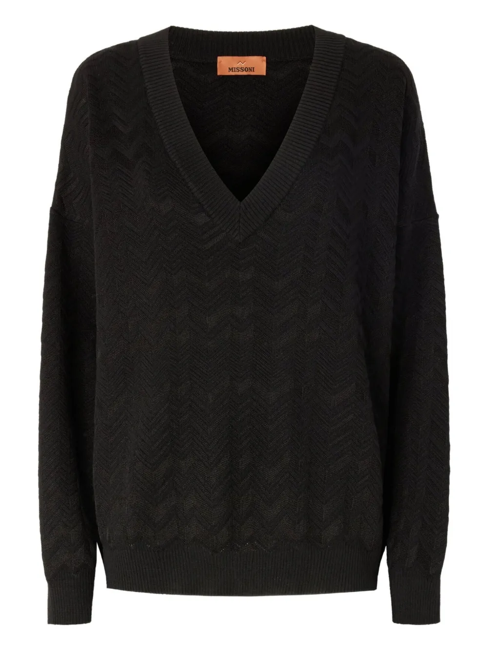 Missoni Trui met V-hals en chevron patroon Zwart