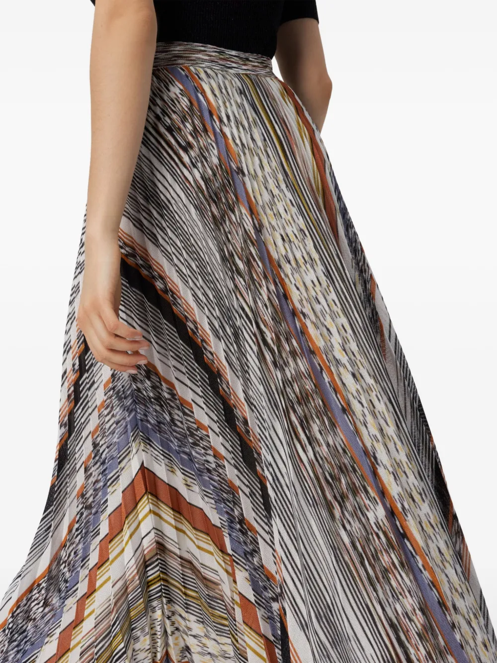 Missoni pleated knit midi skirt Beige