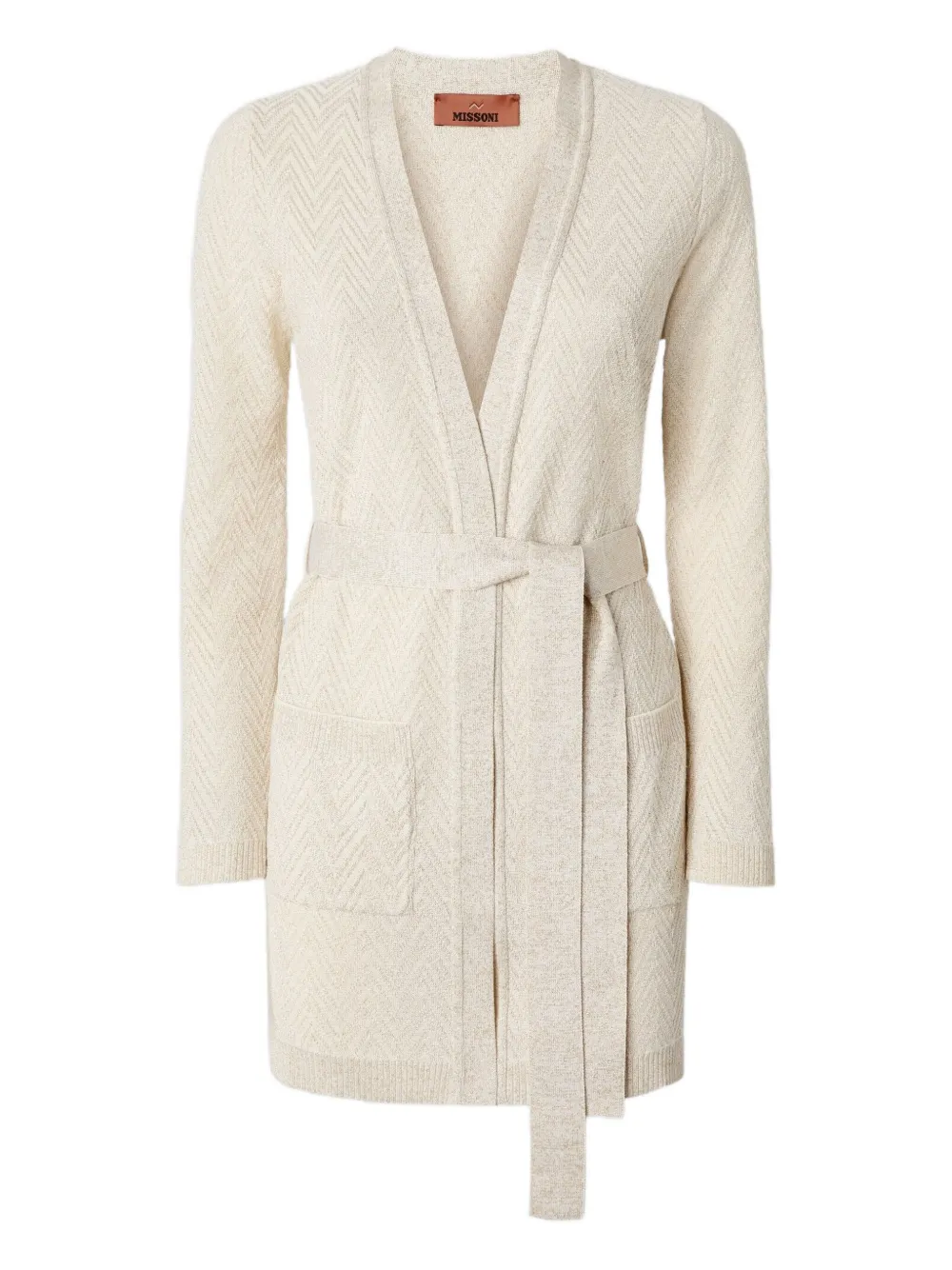 Missoni Vest met chevron-patroon en ceintuur Beige