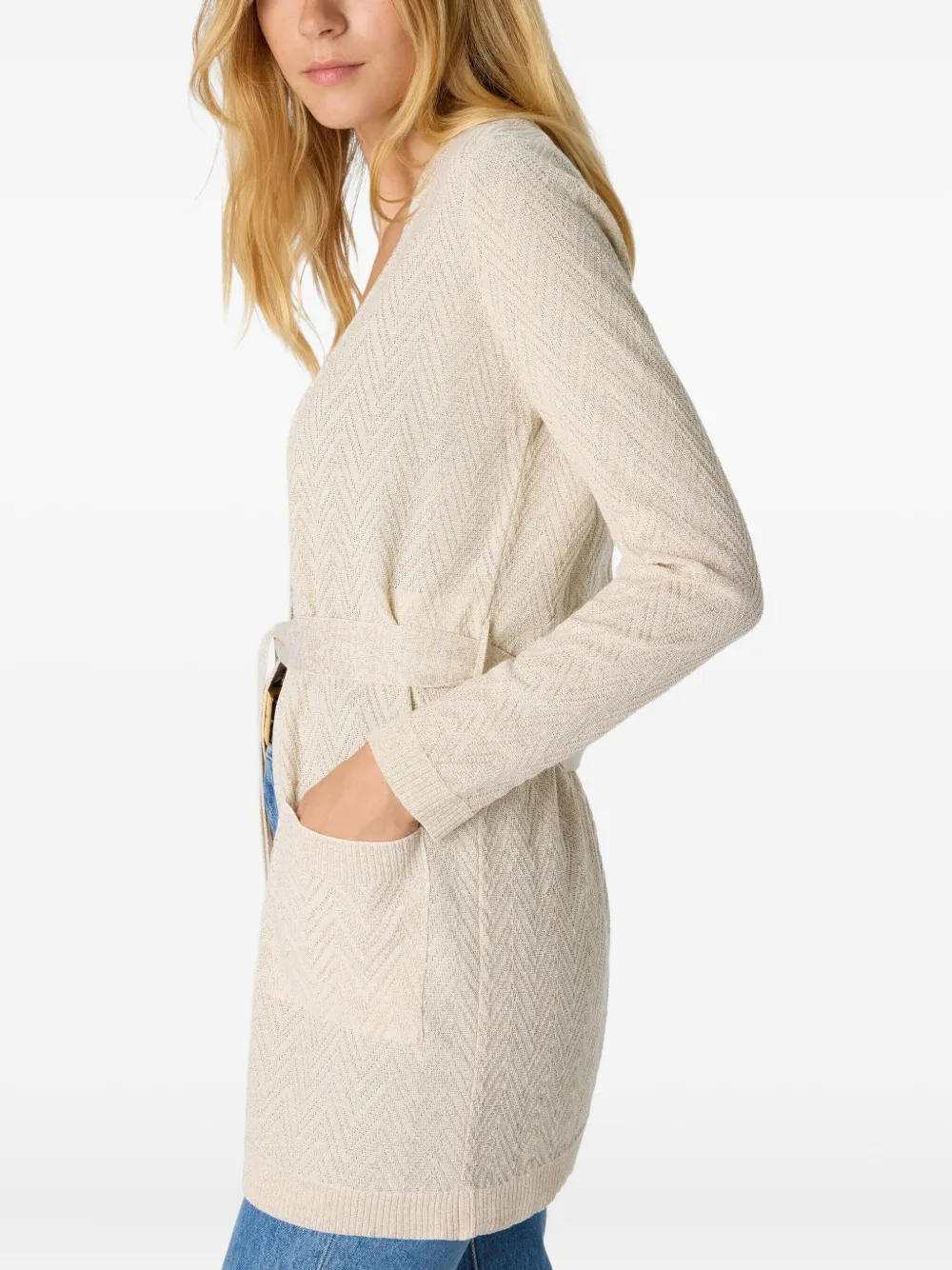 Missoni Vest met chevron-patroon en ceintuur Beige