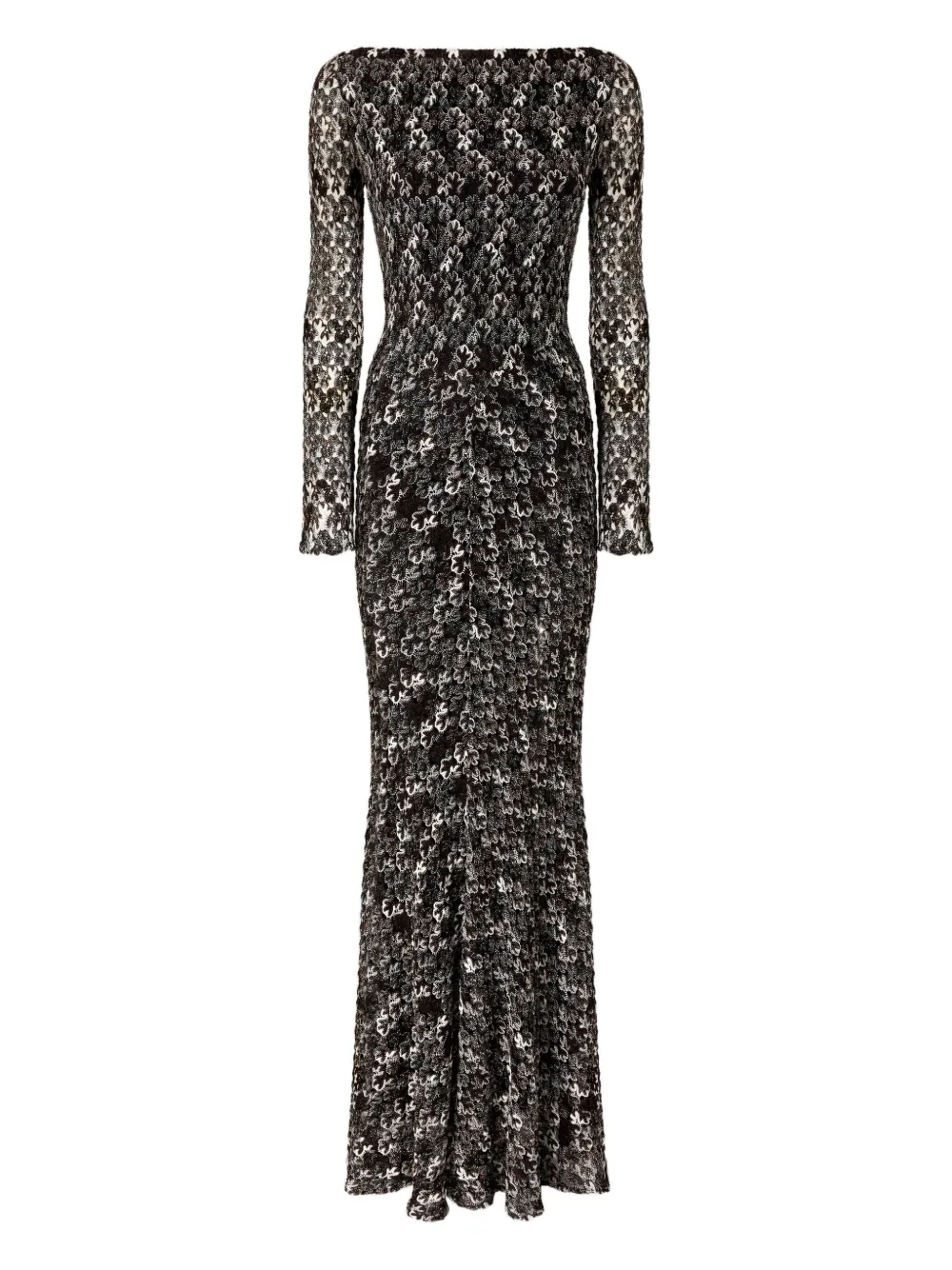 Missoni Floral-lace Long-sleeve Maxi Dress In Black