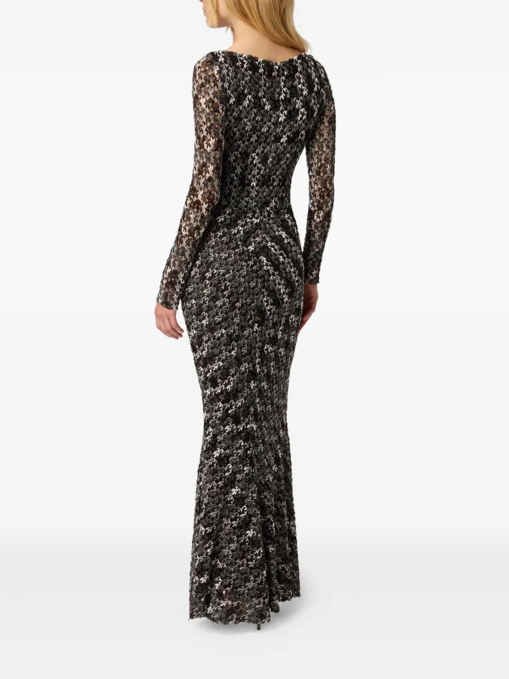Missoni Floral-lace Long-sleeve Maxi Dress In Black