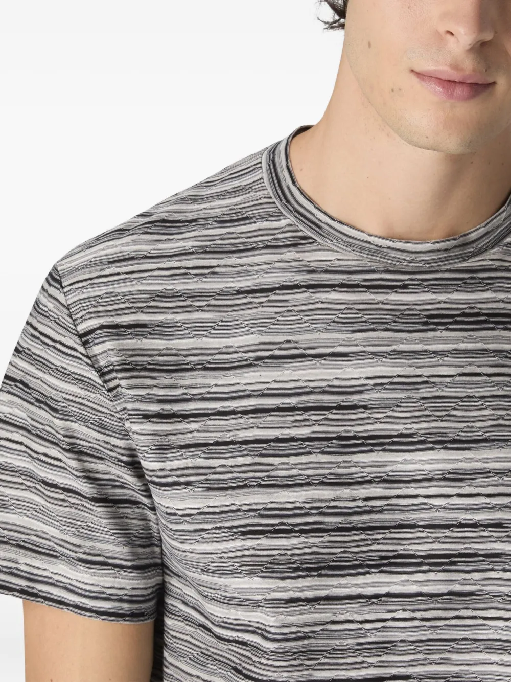 Missoni striped crew-neck T-shirt Grijs
