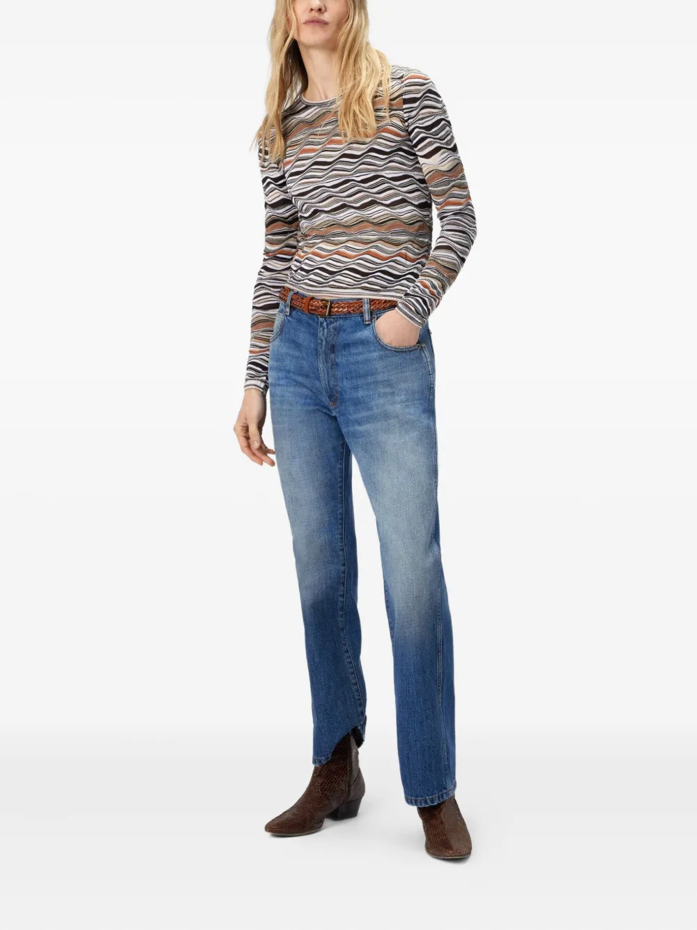 Missoni High-waisted Flared-leg Jeans In Blue