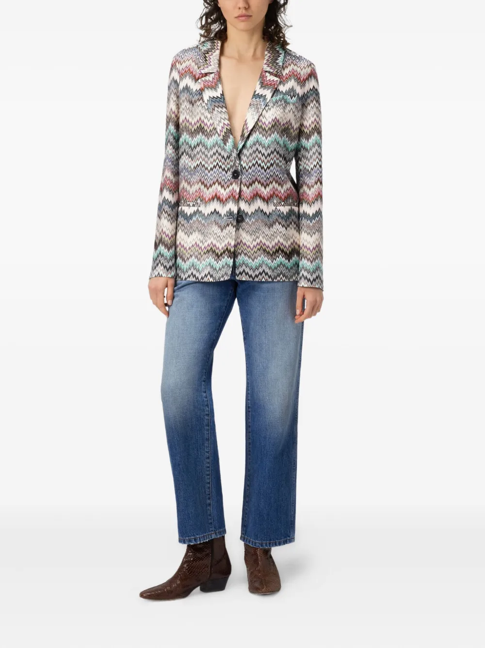 Missoni chevron-pattern blazer Wit