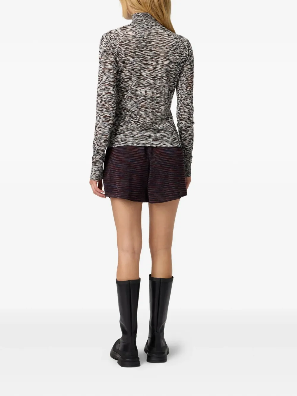  Missoni Stripe-pattern Turtleneck Sweater - Black 