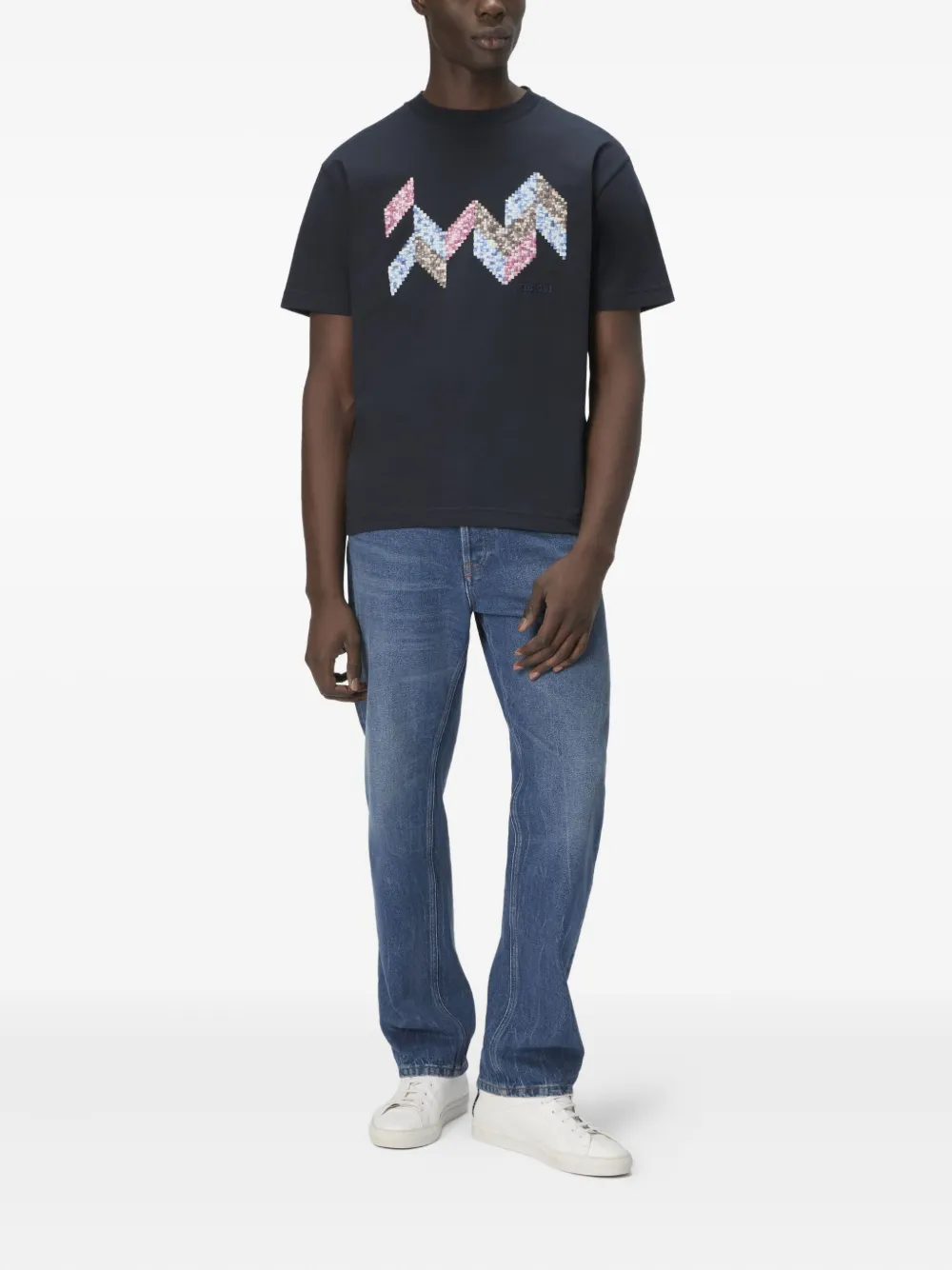Missoni T-shirt met geometrisch patroon Blauw
