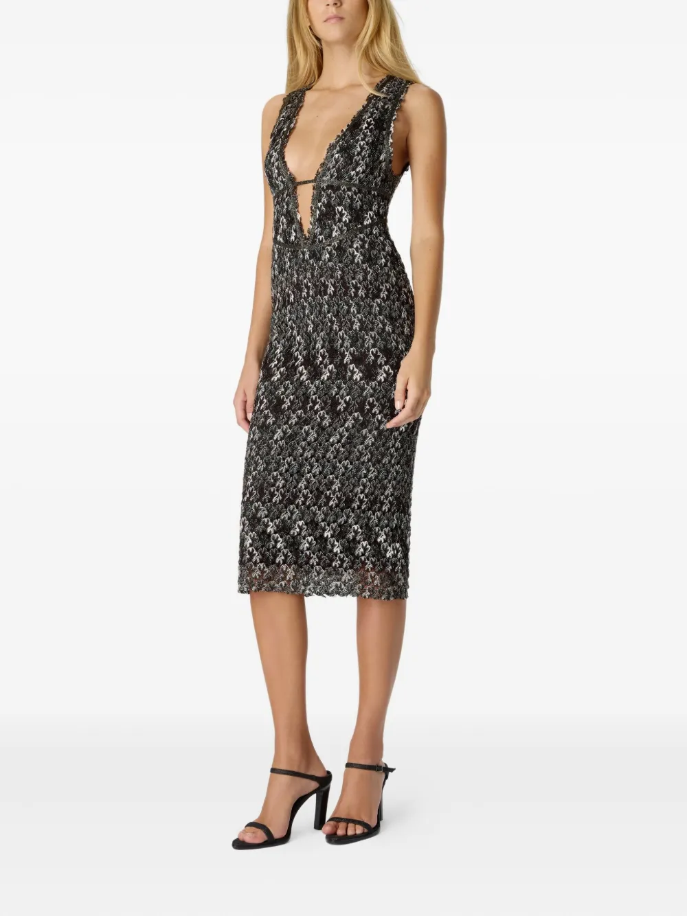 Missoni floral-pattern midi dress - Zwart