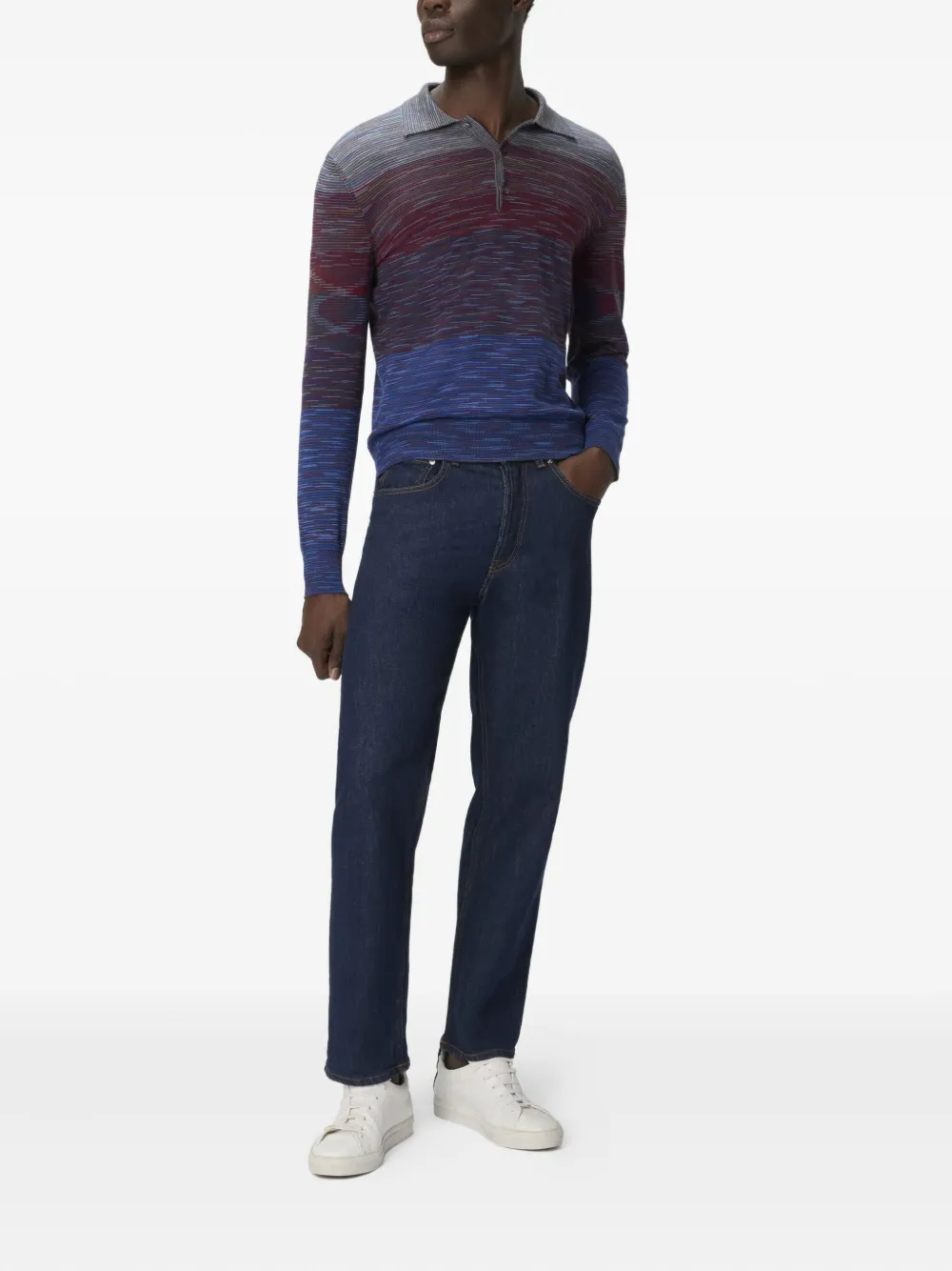 Missoni Gestreept poloshirt met ombré-effect Blauw
