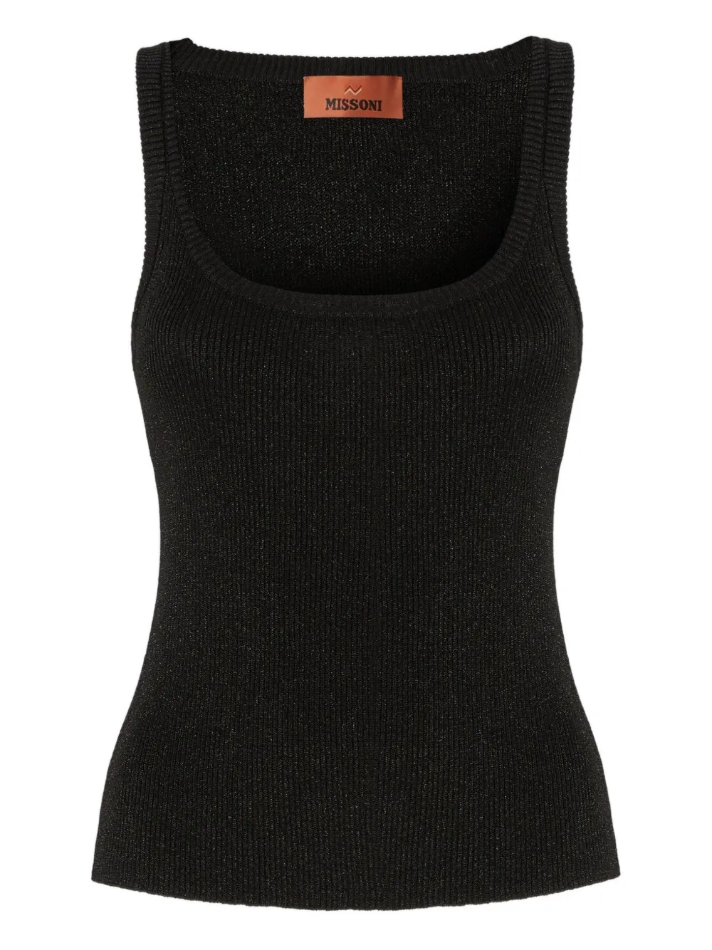 ribbed scoop-neck top