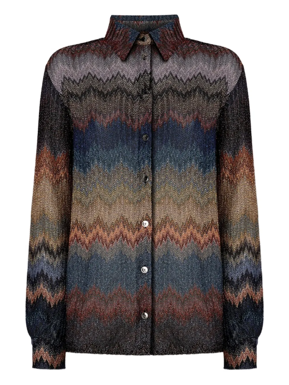Missoni Chevron-pattern Metallic Shirt In Multi